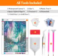 Miniatyrbillede 5 af 9: Bomclap Aurora Diamond Art Set Voksne - Stjernehimmel Lake 5D Diamantmaleri Begynder, Fantastiske Landskaber Fuld Drill DIY 30x40 cm