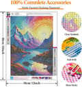 Pikkukuva 4 / 9: Bomclap Rainbow Sunset Diamond Art Set Aikuisille - Bergsjö Fantasia Maisema Timanttimaalaus Aloittelija, Täysi pora DIY 30x40 cm
