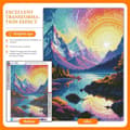 Pikkukuva 2 / 9: Bomclap Rainbow Sunset Diamond Art Set Aikuisille - Bergsjö Fantasia Maisema Timanttimaalaus Aloittelija, Täysi pora DIY 30x40 cm
