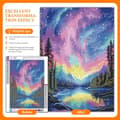 Miniatyrbillede 2 af 9: Bomclap Aurora Diamond Kunstsæt Voksne - Snow Mountain Lake 5D Diamantmaleri Begynder, Fantastisk Landskab Fuld Drill DIY 30x40 cm