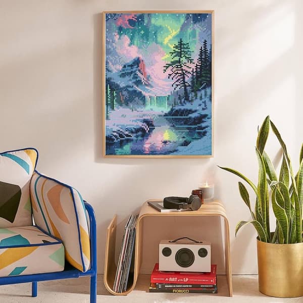 Bomclap Aurora Diamond Art Set Voksne - Snow Mountain Lake 5D Diamantmaleri Begynder, Fantastisk Landskab Fuld Drill DIY 30x40 cm Vægdekoration