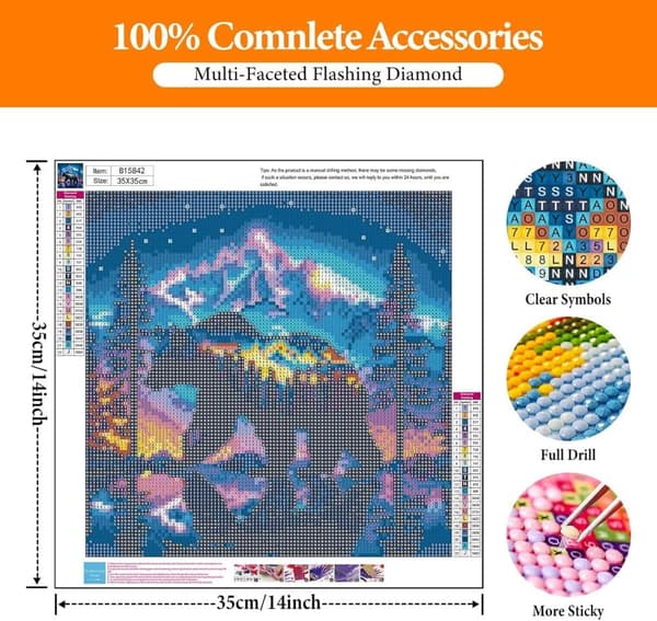Bomclap Bear Diamond Art Set Aikuisille - Skogsberg Jääkarhu Timanttimaalaus Aloittelija, Täysi Pora DIY 35x35 cm Seinäkoriste