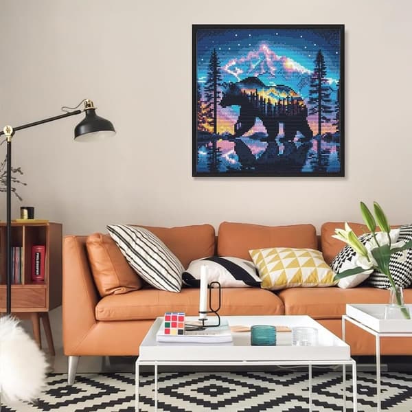 Bomclap Bear Diamond Art Set Aikuisille - Skogsberg Jääkarhu Timanttimaalaus Aloittelija, Täysi Pora DIY 35x35 cm Seinäkoriste