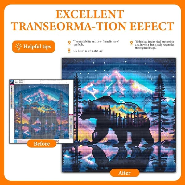 Bomclap Bear Diamond Art Set Aikuisille - Skogsberg Jääkarhu Timanttimaalaus Aloittelija, Täysi Pora DIY 35x35 cm Seinäkoriste