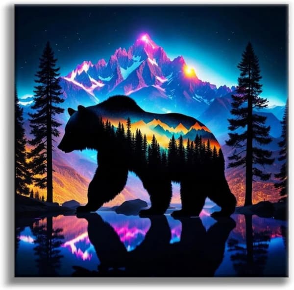 Bomclap Bear Diamond Art Set Aikuisille - Skogsberg Jääkarhu Timanttimaalaus Aloittelija, Täysi Pora DIY 35x35 cm Seinäkoriste