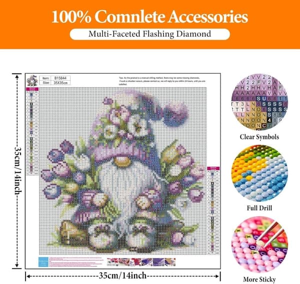 Bomclap Santa Diamond Art Set Aikuiset - 5D Puutarha Santa Diamond Painting aloittelija, täysi pora DIY 35x35cm kodin sisustus