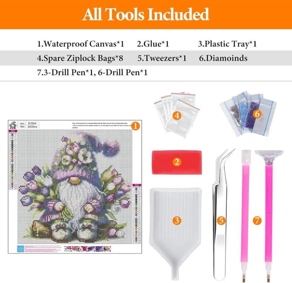 Bomclap Santa Diamond Art Set Aikuiset - 5D Puutarha Santa Diamond Painting aloittelija, täysi pora DIY 35x35cm kodin sisustus