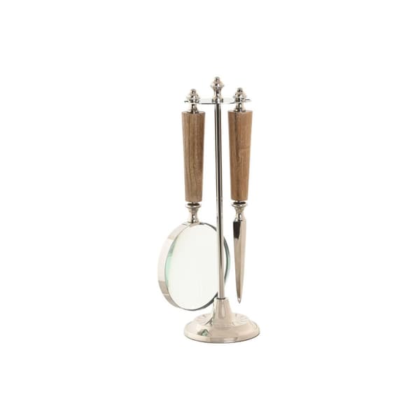 Forstørrelsesglas Home ESPRIT Krystal Stål Akacie 8 x 8 x 30 cm