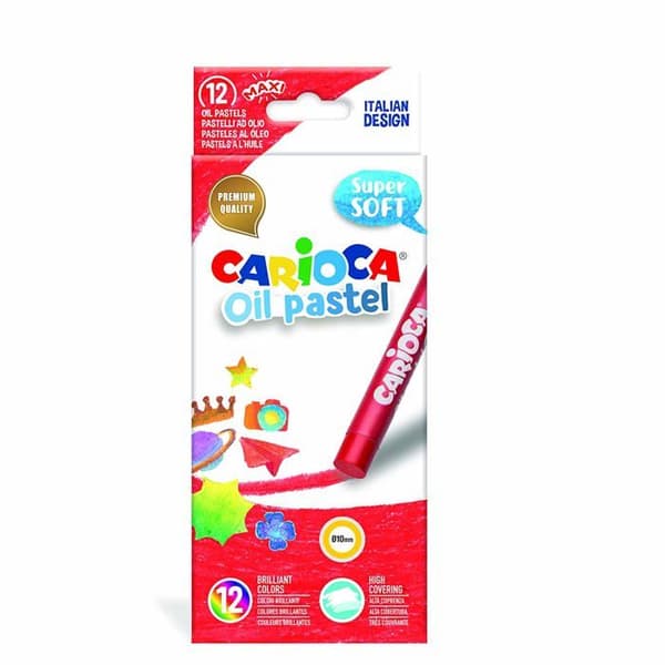 Carioca färgset - 43277 - Box med 12 oljekakor Oljepastell Maxi, sömnadsfärger