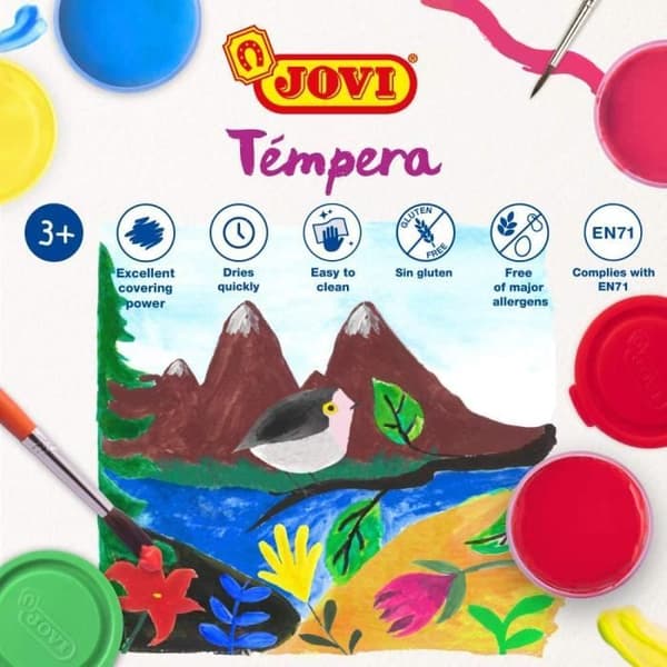 Jovi - Gouache skola 35ml, blandade färger - set med 12 lådor - 152818
