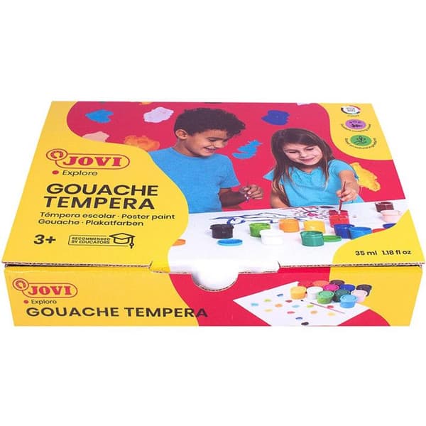 Jovi - Gouache skola 35ml, blandade färger - set med 12 lådor - 152818