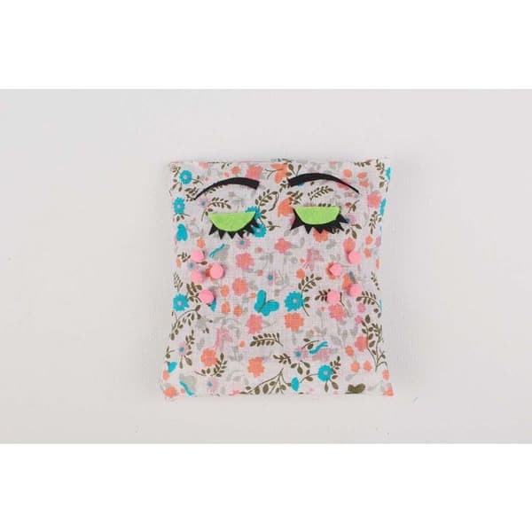 Mönstrat tyg - Flerfärgad - 55x45,5 cm - Blommor - Rosa och blå - Kreativ sömnad