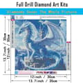 Miniatyrbillede 4 af 5: Bomclap Diamond Painting – Fantastisk Ice Dragon med Slot i Magisk Landskab DIY 5D Diamantmaleri, 35x35cm