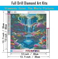 Pikkukuva 4 / 5: Bomclap Diamond Painting – unenomainen puutarha-aihe vesiputouksella ja perhosilla DIY 5D-timanttimaalaus, 35x35cm