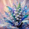 Miniatyrbillede 1 af 5: Bomclap Diamond Painting – Krystal Blomster Convallaria Majalis i drømmende miljø DIY 5D Diamantmaleri, 35x35cm