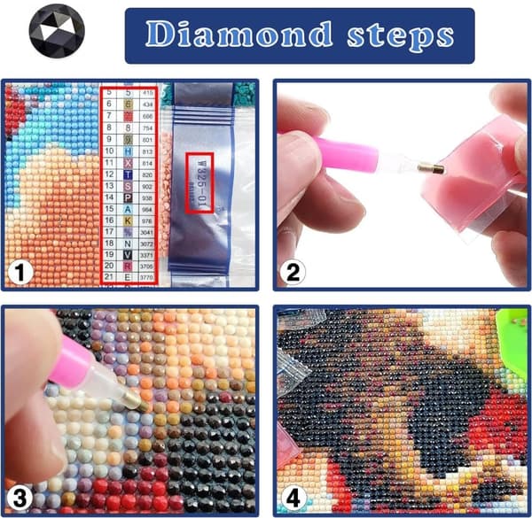Bomclap 5D Diamond Art Kit Aikuiset – DIY värikäs kuutamo-timanttimaalaus! Täysi porakristallitaidesarja, kodin seinäkoristelu ja lahja