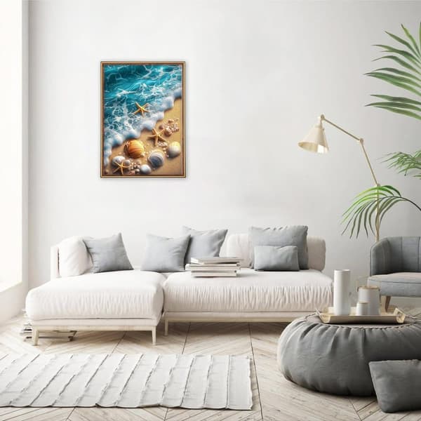 Bomclap Beach Diamond Painting Kits til voksne, DIY Shell / Star Fish Diamond Dots til ænder, fuld diamant kunst boligindretning gave 30x40cm