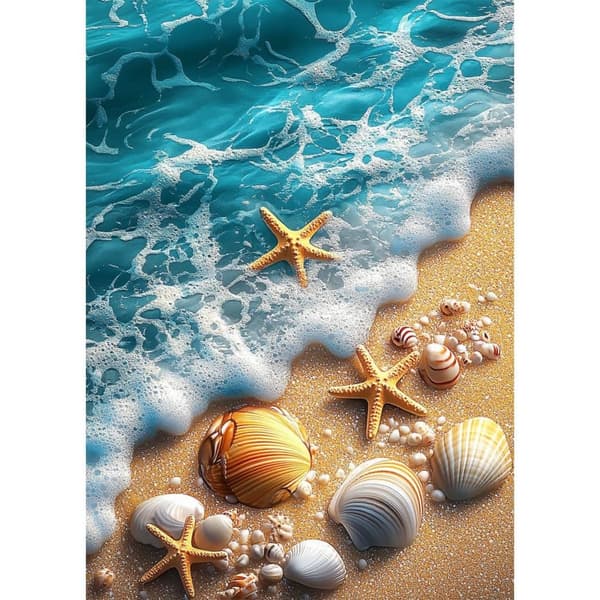 Bomclap Beach Diamond Painting Kits til voksne, DIY Shell / Star Fish Diamond Dots til ænder, fuld diamant kunst boligindretning gave 30x40cm