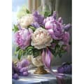 Miniatyrbillede 1 af 7: Bomclap diamantmalerisæt til voksne, 5D blomsterpæon diamantkunst til hugtænder, DIY blomstervase fuld diamantkunst boligindretningsgave 30x40cm