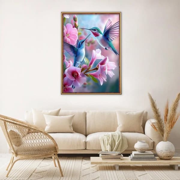 Bomclap 5D Hummingbird Diamond -maalaussarjat aikuisille, DIY-linnut/kukat Full Diamond Art ankoille, kodinsisustuslahja 30x40cm