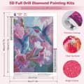 Pikkukuva 5 / 7: Bomclap 5D Hummingbird Diamond -maalaussarjat aikuisille, DIY-linnut/kukat Full Diamond Art ankoille, kodinsisustuslahja 30x40cm