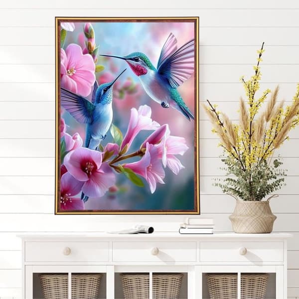 Bomclap 5D Hummingbird Diamond -maalaussarjat aikuisille, DIY-linnut/kukat Full Diamond Art ankoille, kodinsisustuslahja 30x40cm