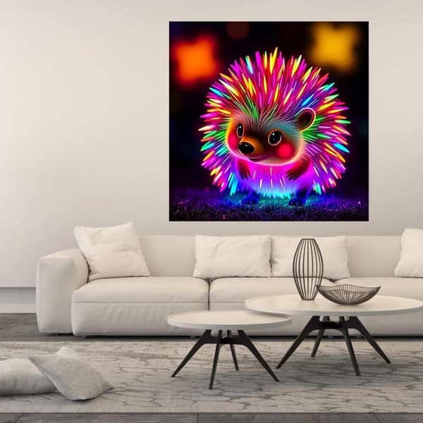 OBOSOE 5D Diamantmaleri – Glødende dværgæheste i mørket DIY diamantmaleri 35x35 cm
