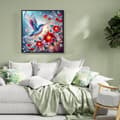Miniatyrbillede 3 af 7: OBOSOE 5D Diamantmaleri - Farverig Kolibri & Blomst Dekoration DIY Diamantmaleri 35x35 cm