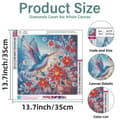 Miniatyrbillede 2 af 7: OBOSOE 5D Diamantmaleri - Farverig Kolibri & Blomst Dekoration DIY Diamantmaleri 35x35 cm