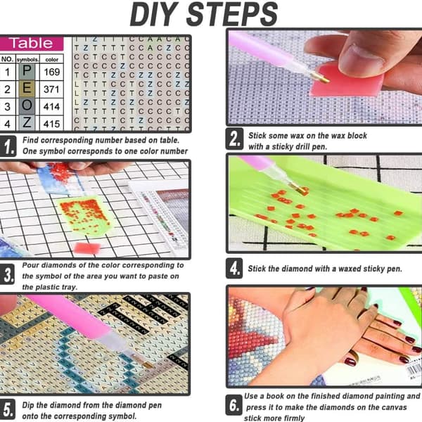 OBOSOE 5D Diamantmaleri – Sort Kat i Farverig Blomstereng DIY Diamantmaleri 30x40 cm