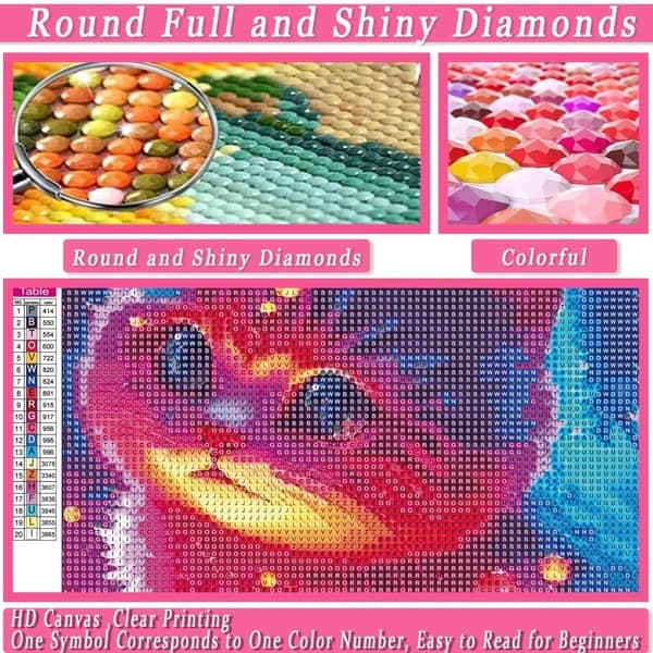 OBOSOE 5D Diamantmaleri – Neon Fantasy Kat med Bobler DIY Diamantmaleri 30x40 cm