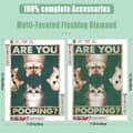 Miniatyrbillede 2 af 7: OBOSOE 5D Diamond Painting – Sjov katteplakat "ER DU POOPING?" DIY Diamantmaleri 30x40 cm