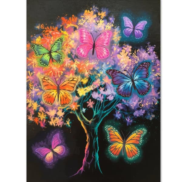 OBOSOE 5D Diamantmaleri - Farverig Sommerfuglebue DIY Diamantmaleri 30x40 cm