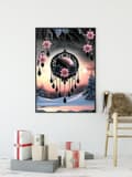 Miniatyrbillede 4 af 7: OBOSOE Dream Catcher 5D Diamant Mosaik - Romantisk Blomst Design til Voksne, DIY Fuld Omslag Runde Perler, Vægdekoration 30x40 cm