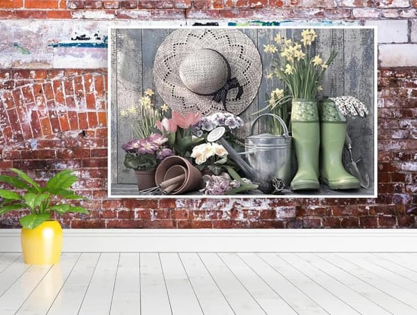 OBOSOE Rustikke Støvler 5D Diamond Art - Blomsterdekoration til voksne, Fuldt Dækket Rund Perlemosaik, Vægdekoration 30x40 cm