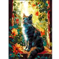 Miniatyrbild 4 av 7: OBOSOE Diamond Painting - 5D DIY Diamantmålning, 30x40cm (Katt vid Fönster med Blommor)