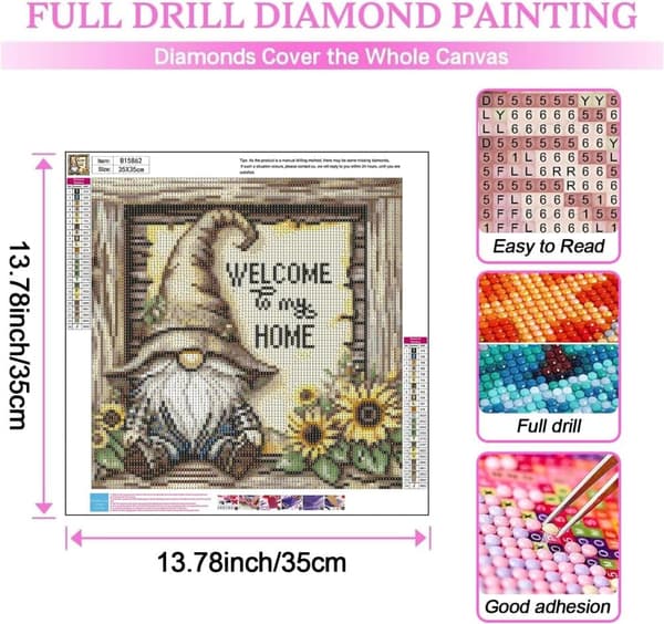OBOSOE Santa 5D Diamond Mosaic - Solsikkedesign til voksne, Rund Perlemaleri Fuld Dækning, DIY Vægdekoration 35x35 cm