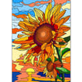 Miniatyrbillede 1 af 7: OBOSOE Diamond Painting - 5D DIY Diamantmaleri, 30x40cm (Farve Glas Solsikke og Solnedgang)