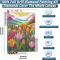 Miniatyrbillede 2 af 7: OBOSOE Diamond Painting - 5D DIY Diamantmaleri, 30x40cm (Farve Glas Blomstermark og Skalaer)