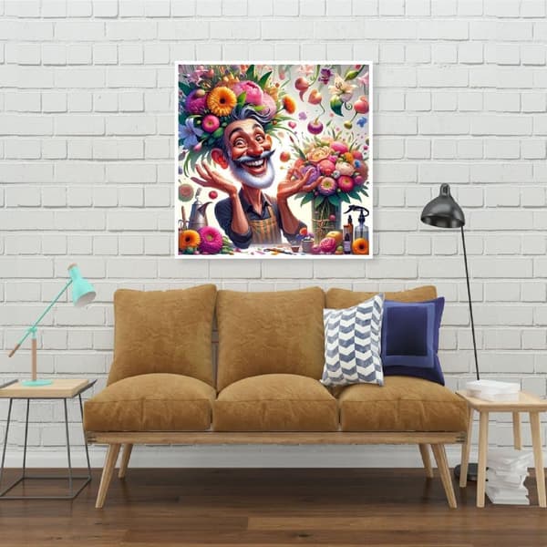 OBOSOE Blomsterhav 5D Diamantkonst - Presentidé DIY, Full drill pärlemålning, Väggdekoration 35x35 cm
