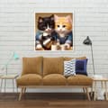 Miniatyrbild 5 av 7: OBOSOE Katt & Kaffe 5D Diamantkonst - Avkopplande pärlemålning, Rundpärlor heltäckande, DIY 35x35 cm