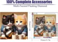 Miniatyrbild 2 av 7: OBOSOE Katt & Kaffe 5D Diamantkonst - Avkopplande pärlemålning, Rundpärlor heltäckande, DIY 35x35 cm