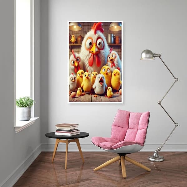 OBOSOE Hen 5D Diamond Mosaic - Dyremotiv for begyndere, Fuld boremaskine DIY, Boligindretning 30x40 cm