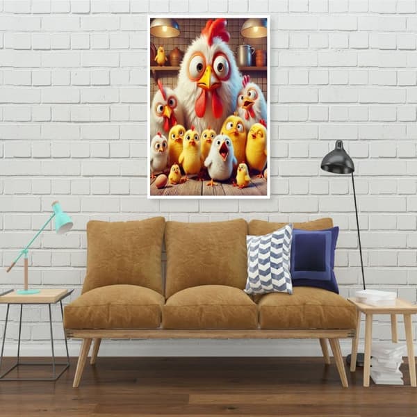 OBOSOE Hen 5D Diamond Mosaic - Dyremotiv for begyndere, Fuld boremaskine DIY, Boligindretning 30x40 cm