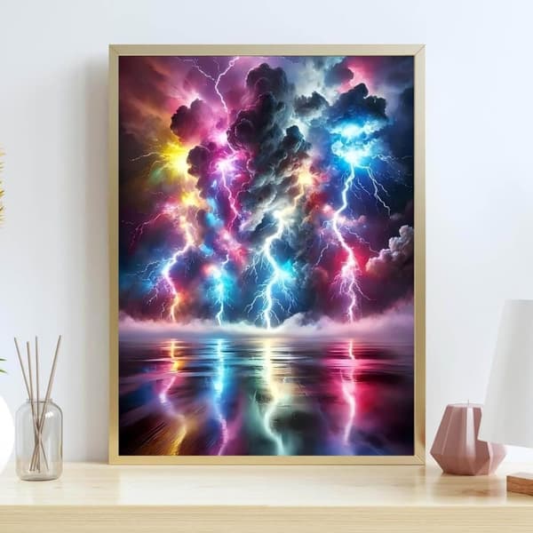 OBOSOE Flash 5D Diamond Art - värikäs muotoilu, täysi pora DIY, helmimaalaus seinäkoriste 30x40 cm