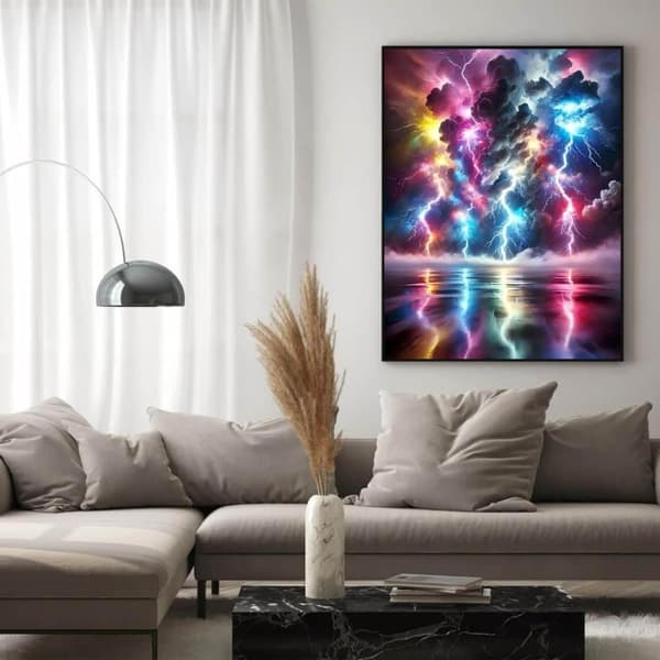 OBOSOE Flash 5D Diamond Art - värikäs muotoilu, täysi pora DIY, helmimaalaus seinäkoriste 30x40 cm