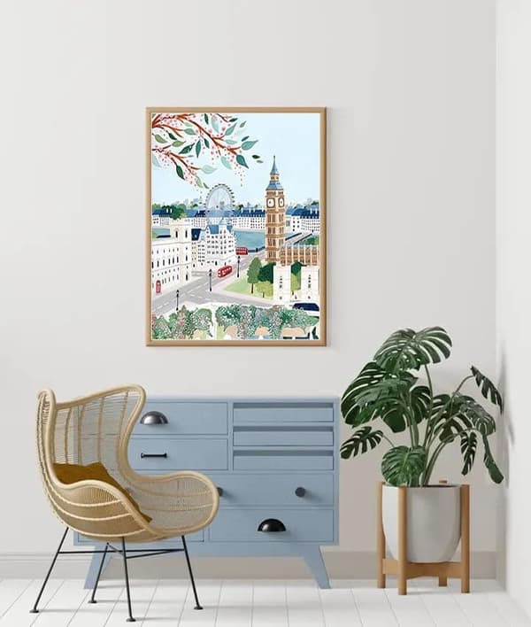 OBOSOE Big Ben 5D Diamond Art - London design, Fuld boremaskine DIY, Gave 30x40 cm