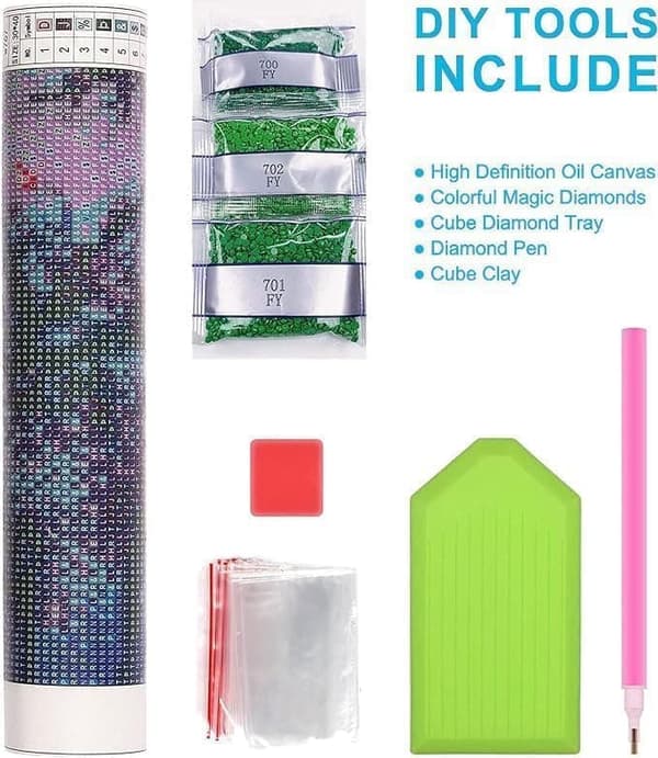OBOSOE Balettflicka 5D Diamantmosaik - Full drill pärlekonst, DIY present, Väggdekoration 35x35 cm