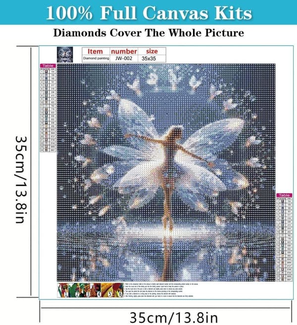 OBOSOE Balettflicka 5D Diamantmosaik - Full drill pärlekonst, DIY present, Väggdekoration 35x35 cm