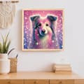 Miniatyrbillede 4 af 8: OBOSOE Pink Dog 5D Diamond Art - Fuld Drill DIY, Perlemaleri Gave, Boligindretning 35x35 cm